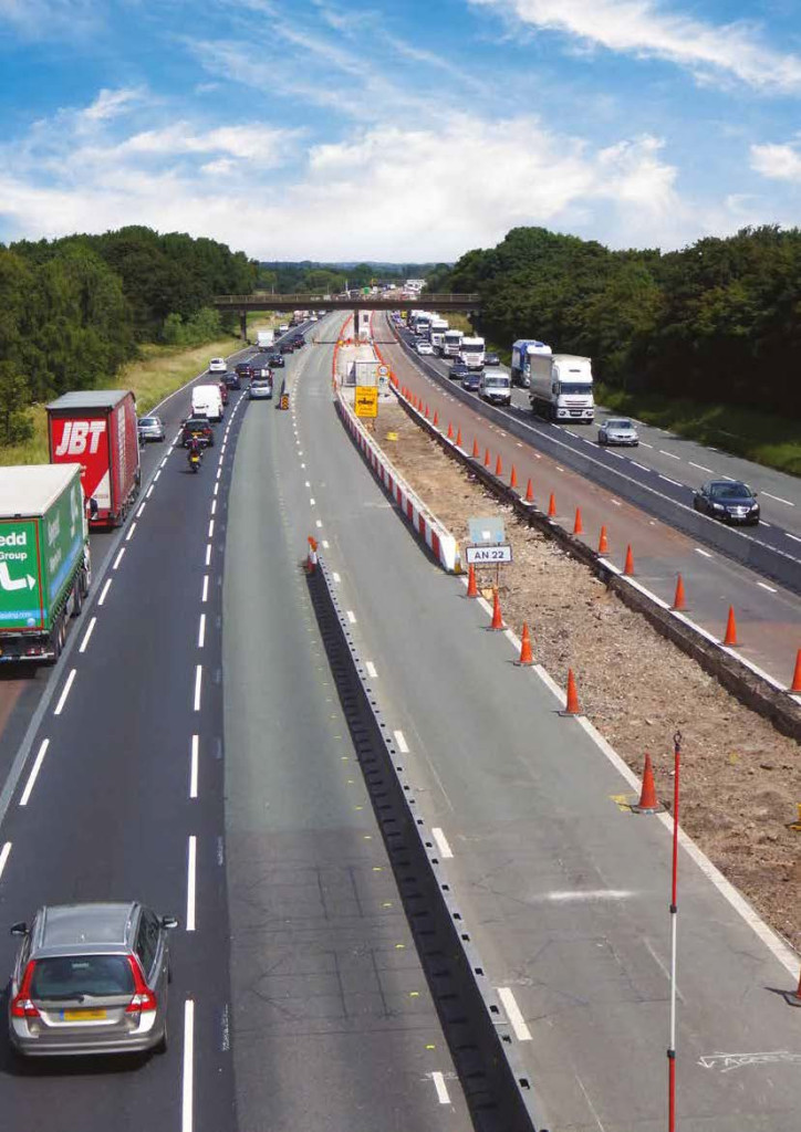 Multibloc TVCB installed at M6 J16-19 with cars driving past